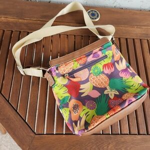 Lily Bloom Crossbody Summer Bag‎ with Tropical Fruit Design Resort
